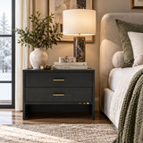 Gray Ash 2-Drawer Nightstand | OROA Modern Wales