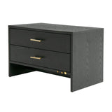 Gray Ash 2-Drawer Nightstand | OROA Modern Wales