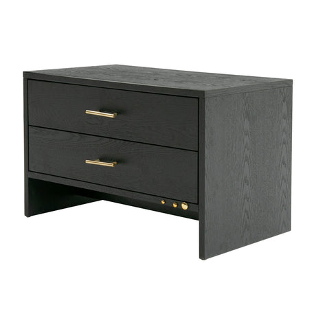Modern European furniture - Gray Ash 2-Drawer Nightstand - www.oroa.com