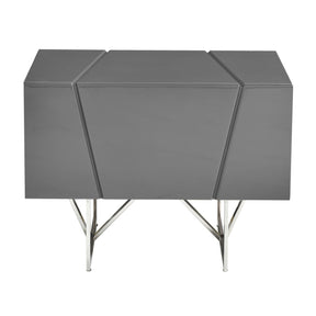 Modern European furniture - Gray 1-Drawer Nightstand - www.oroa.com