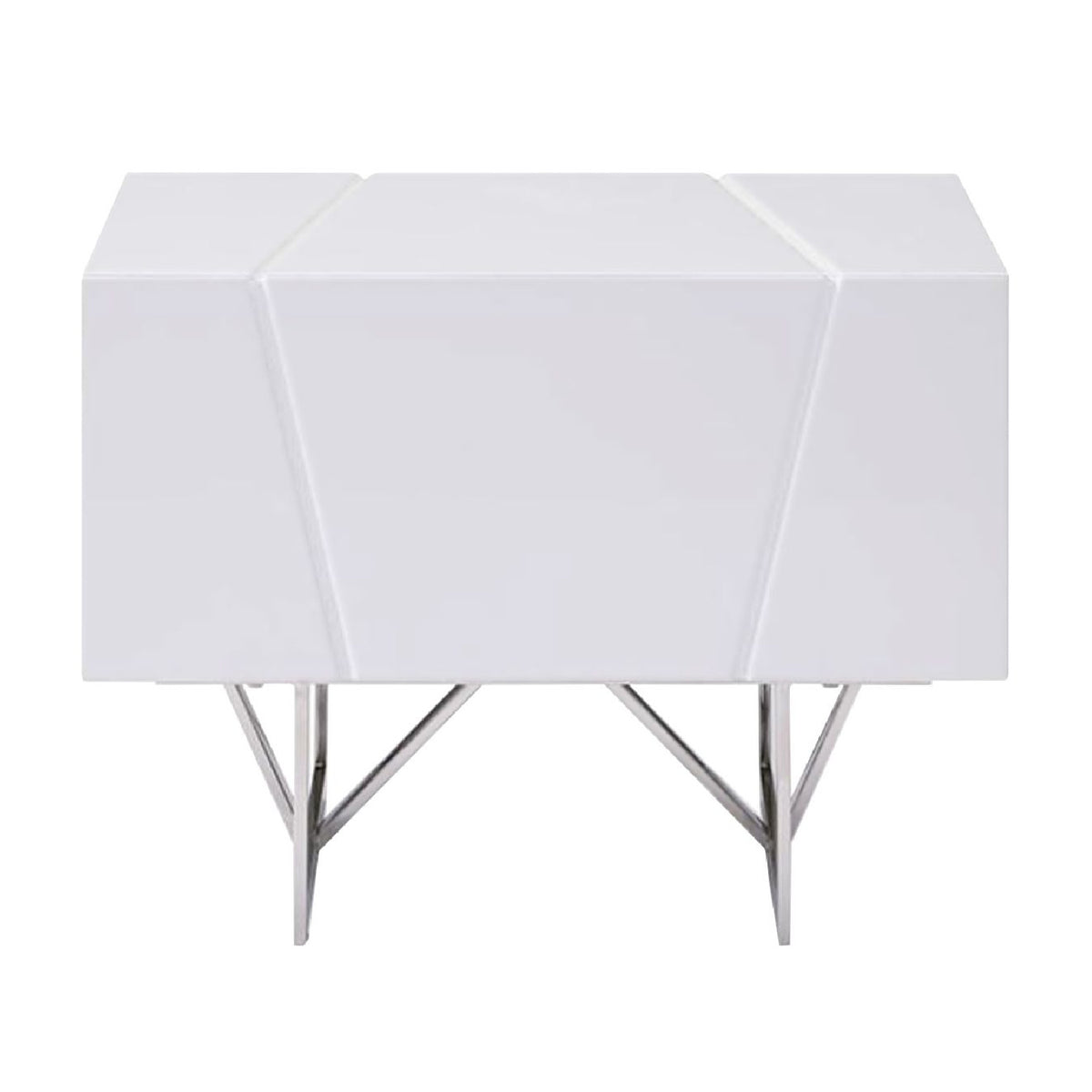 White Gloss 2-Drawer Nightstand | OROA Modern Chrysler