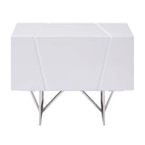 White Gloss 2-Drawer Nightstand | OROA Modern Chrysler