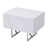 White Gloss 2-Drawer Nightstand | OROA Modern Chrysler