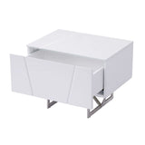 White Gloss 2-Drawer Nightstand | OROA Modern Chrysler
