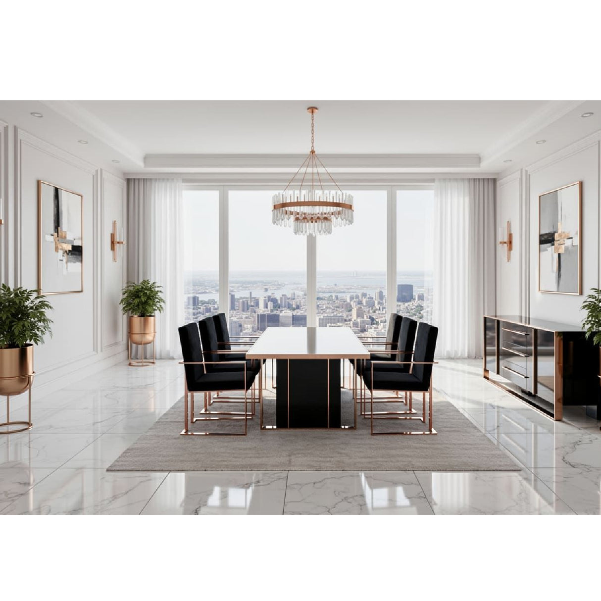   Black Gloss Dining Table | Oroa.com