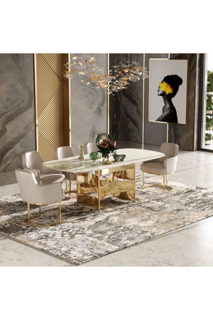 White Marble Gold Dining Table | OROA Modern Marmot | Oroa.com