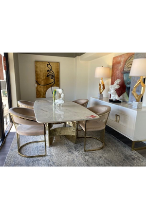 White Marble Gold Dining Table | OROA Modern Marmot | Oroa.com