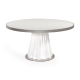 Round White Glass Dining Table | OROA Modern Cabaret