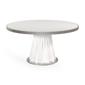 Modern European furniture - Round White Glass Dining Table - www.oroa.com