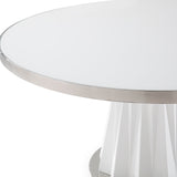 Round White Glass Dining Table | OROA Modern Cabaret