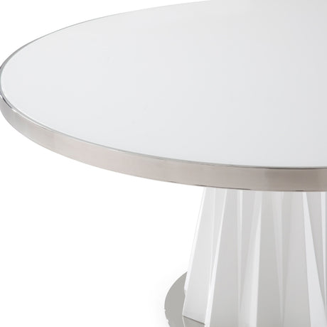 Round White Glass Dining Table | OROA Modern Cabaret