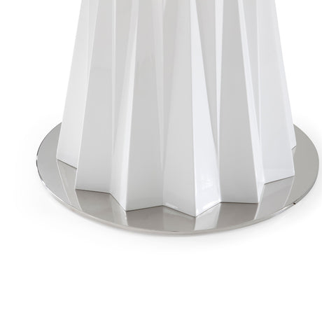Round White Glass Dining Table | OROA Modern Cabaret
