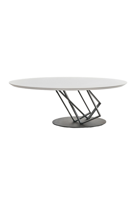 Oval Frosted Glass Dining Table | OROA Modern Corbett | Oroa.com