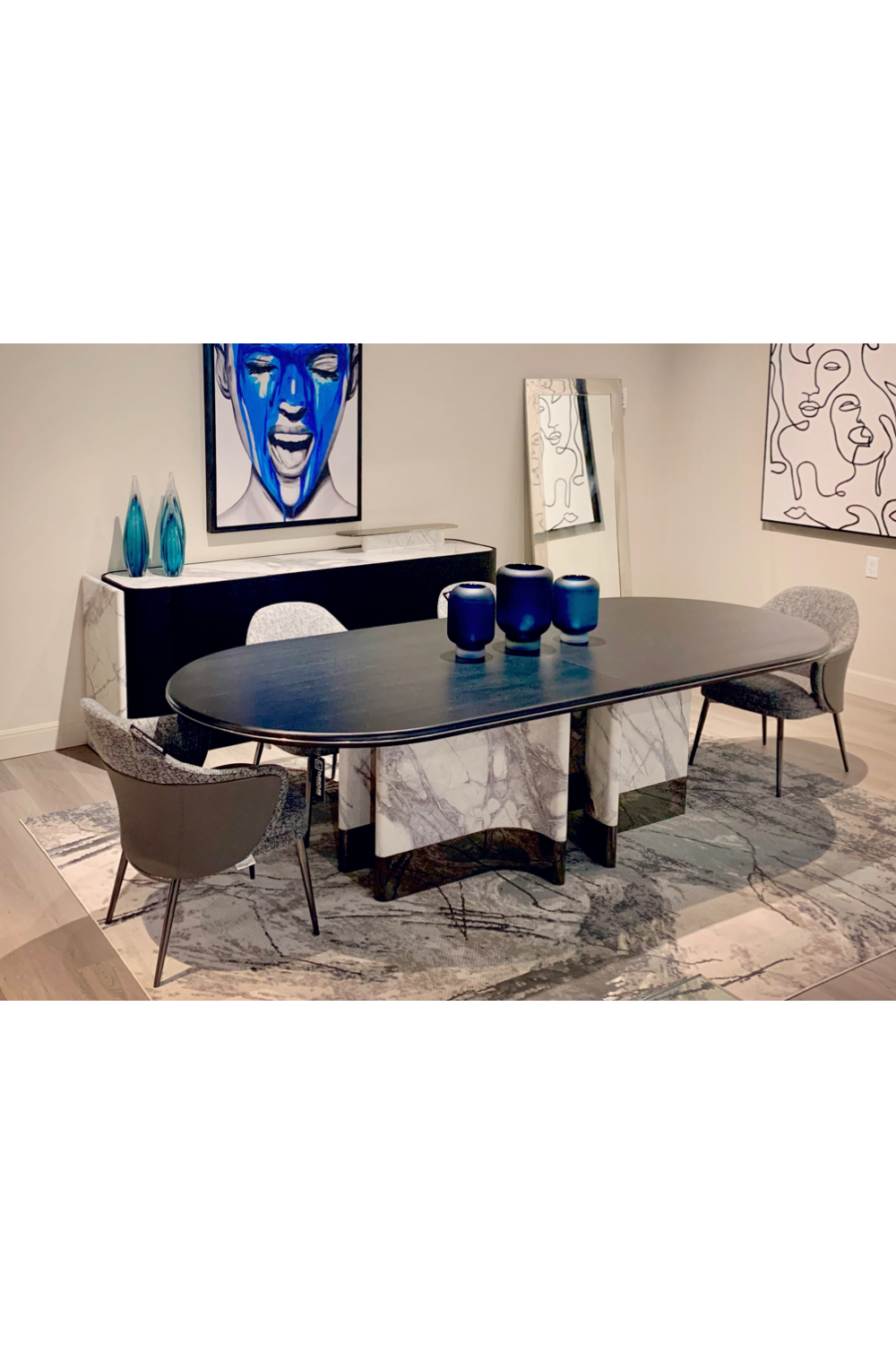 Oval Black Oak Dining Table | OROA Modern Renfew | Oroa.com