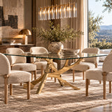Modern European furniture - Tempered Glass Dining Table - www.oroa.com