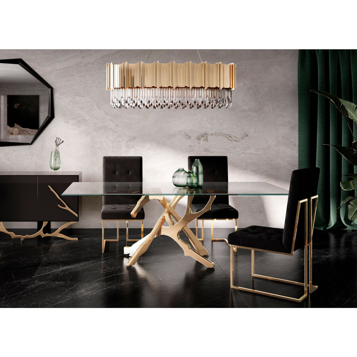Modern European furniture - Tempered Glass Dining Table - www.oroa.com