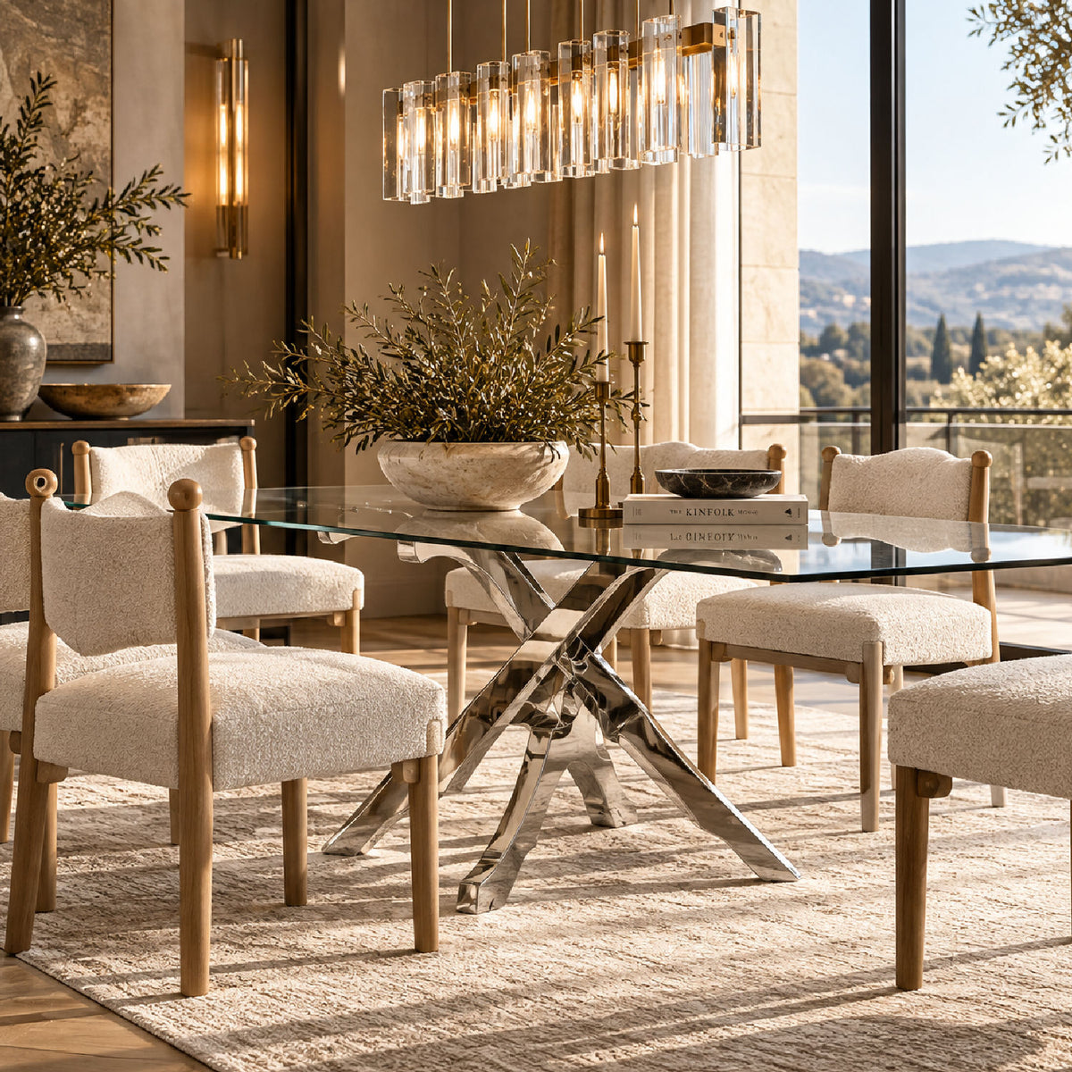Modern European furniture - Tempered Glass Dining Table - www.oroa.com