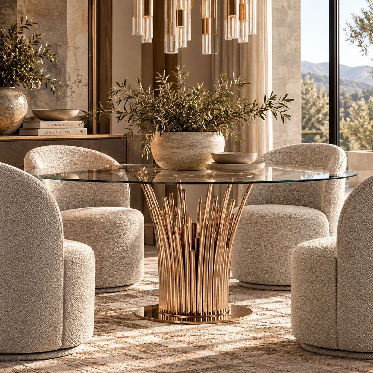 Round Glass Dining Table | OROA Modern Paxton