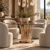 Round Glass Dining Table | OROA Modern Paxton