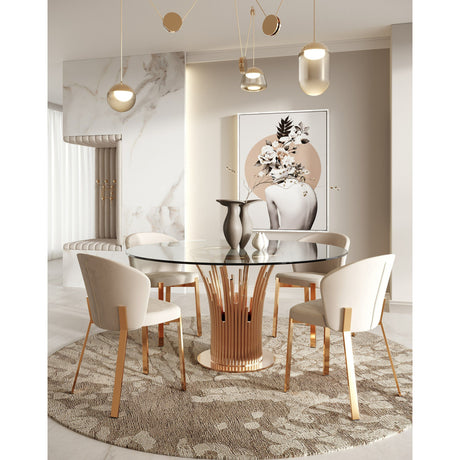 Round Glass Dining Table | OROA Modern Paxton