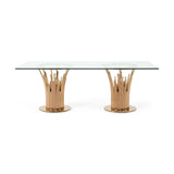 Glass & Rosegold Dining Table | OROA Modern Paxton