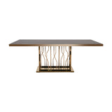 Black Glass & Rosegold Dining Table | OROA Modern Marston