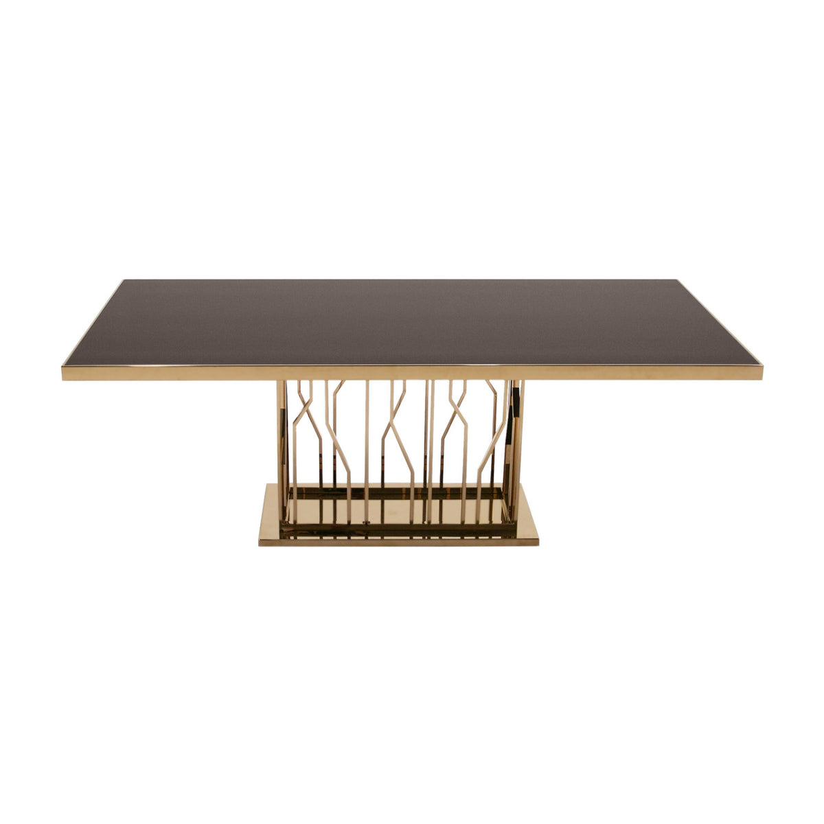 Black Glass & Rosegold Dining Table | OROA Modern Marston