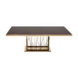 Black Glass & Rosegold Dining Table | OROA Modern Marston