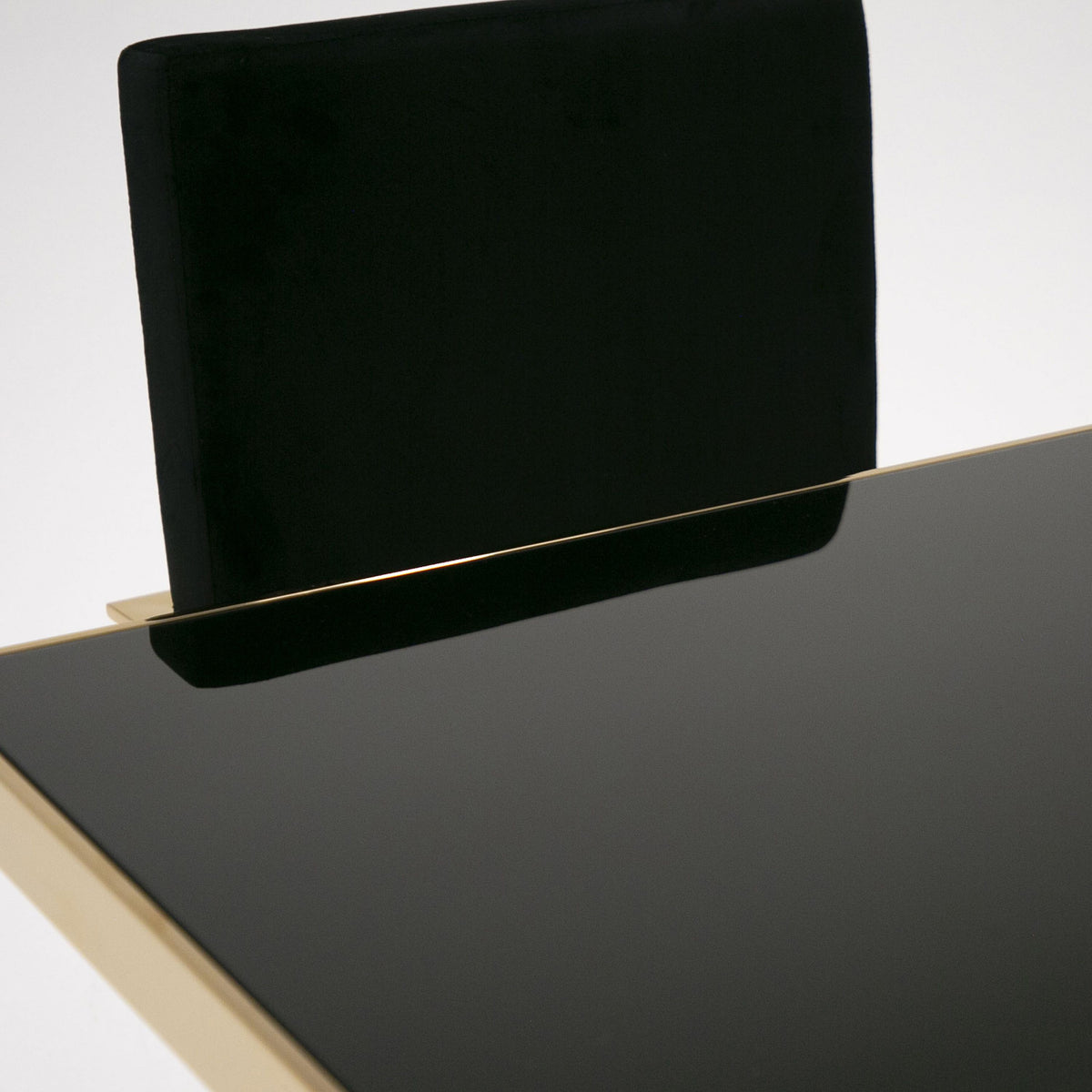Black Glass & Rosegold Dining Table | OROA Modern Marston