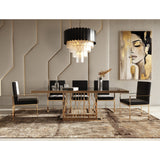 Black Glass & Rosegold Dining Table | OROA Modern Marston