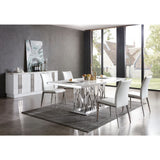 White Marble Rectangular Dining Table | OROA Modern Marston
