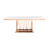 White Marble Rectangular Dining Table | OROA Modern Marston