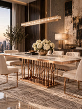 White Marble Rectangular Dining Table | OROA Modern Marston