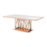 White Marble Rectangular Dining Table | OROA Modern Marston