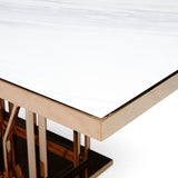 White Marble Rectangular Dining Table | OROA Modern Marston