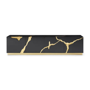 Black High Gloss & Gold TV Stand | OROA Modern Aspen | Oroa.com