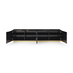   Black High Gloss & Gold TV Stand | Oroa.com
