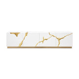 White & Gold 4-Door TV Stand | OROA Modern Aspen