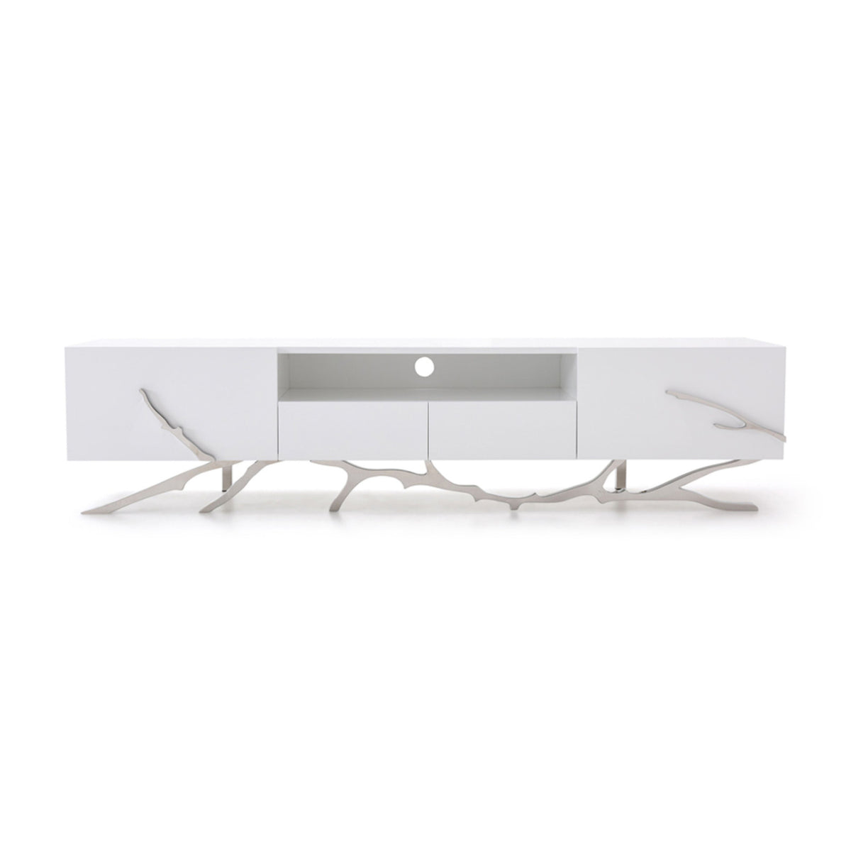 White High-Gloss Media Unit | OROA Modern Legend