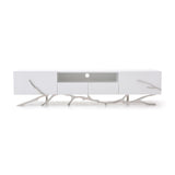White High-Gloss Media Unit | OROA Modern Legend