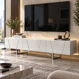 Glossy White 3-Drawer TV Stand | OROA Modern Chrysler