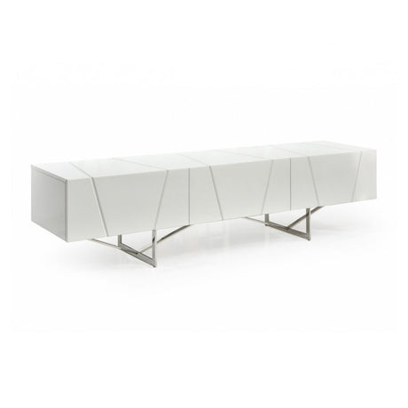 Glossy White 3-Drawer TV Stand | OROA Modern Chrysler
