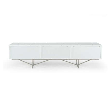 Glossy White 3-Drawer TV Stand | OROA Modern Chrysler