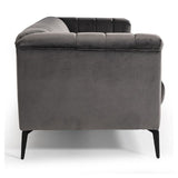 Gray Velvet Channeled Sofa | OROA Modern Jeremy