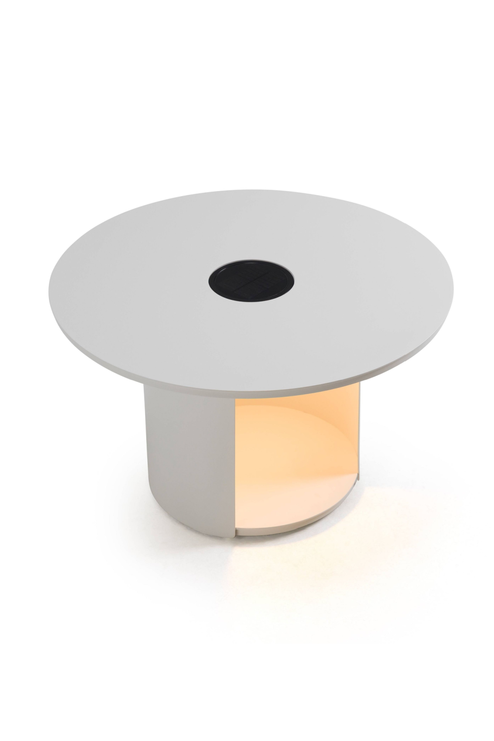 Outdoor White End Table with Solar Light M | OROA Modern Onza | Oroa.com