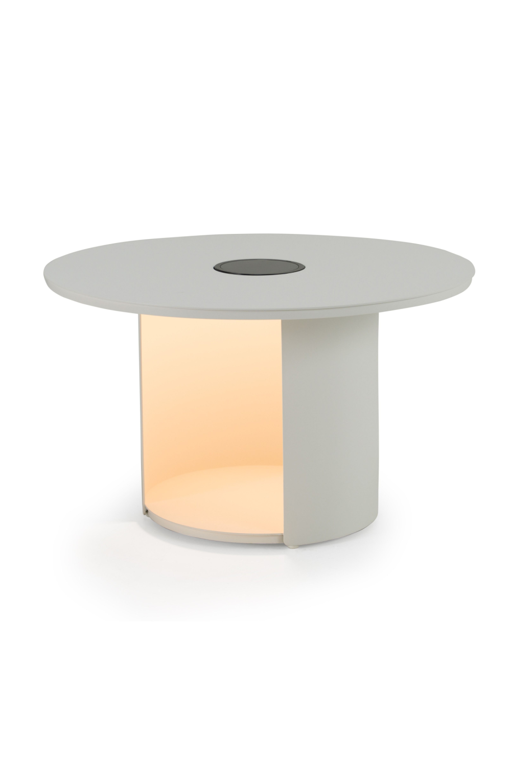 Outdoor White End Table with Solar Light M | OROA Modern Onza | Oroa.com