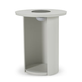 Outdoor White End Table with Solar Light S – Onza – front view