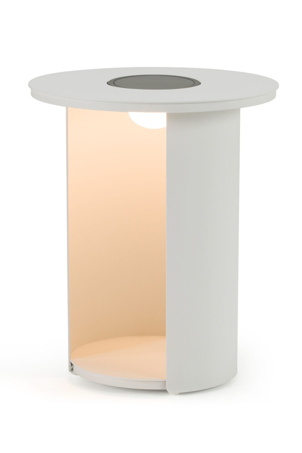 Outdoor White End Table with Solar Light S | OROA Modern Onza | Oroa.com