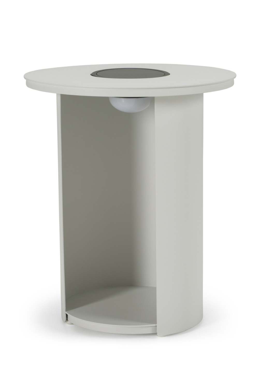 Outdoor White End Table with Solar Light S | OROA Modern Onza | Oroa.com