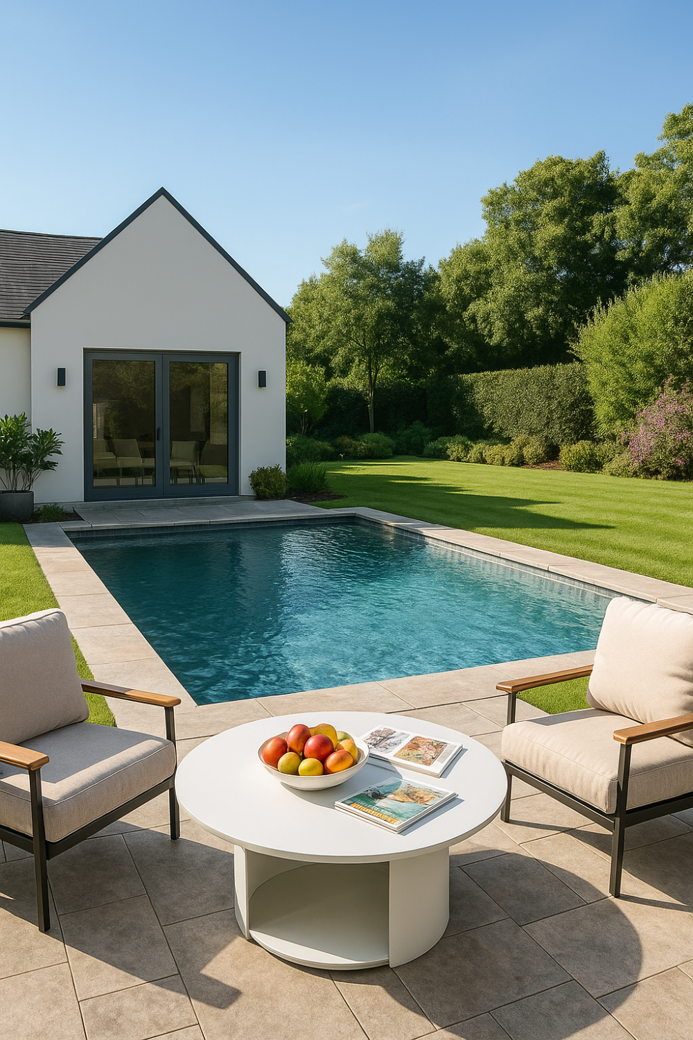 Round Outdoor White Coffee Table | OROA Modern Onza | Oroa.com